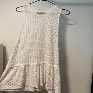 Wilfred Eyelet White Tank Top